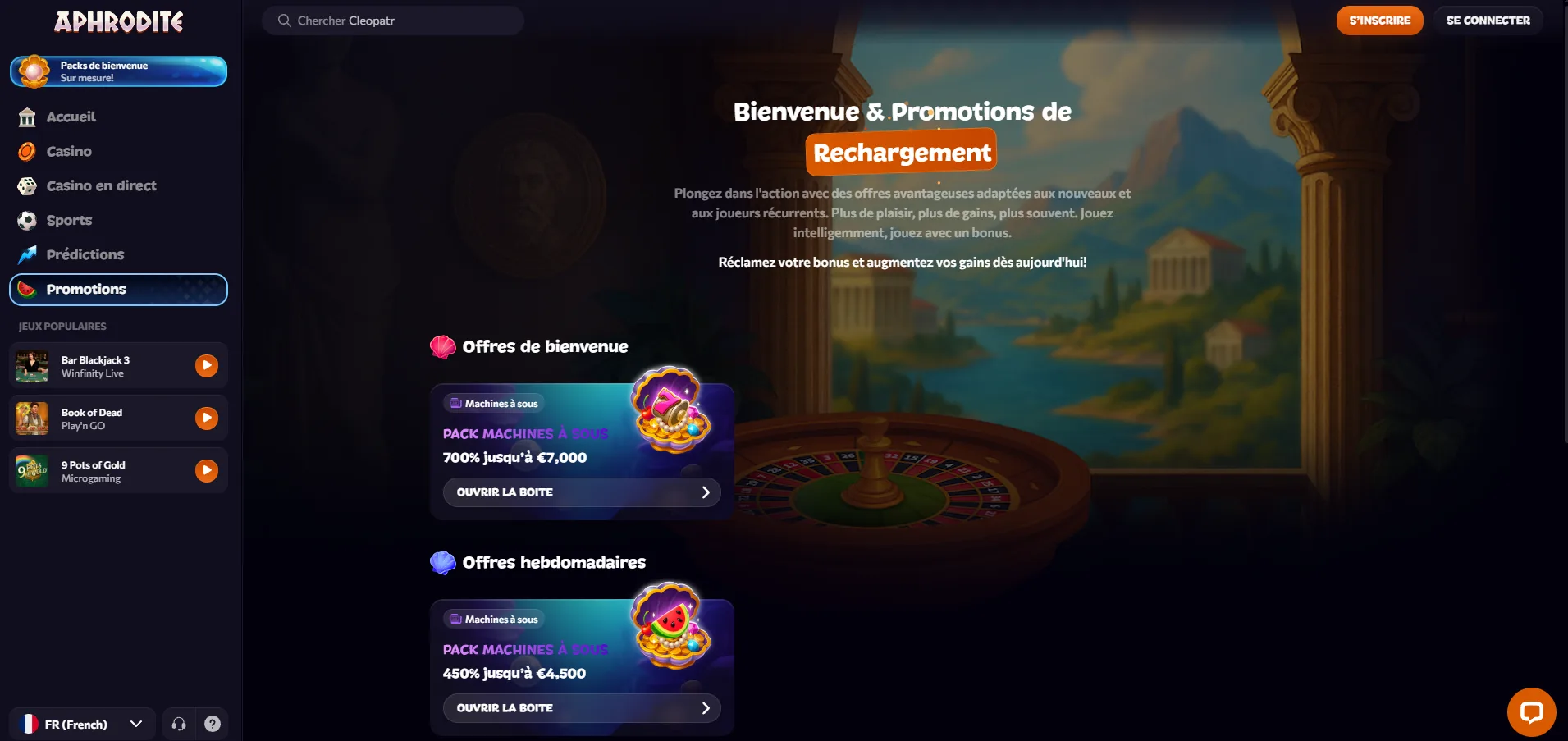 Aphrodite Casino connexion